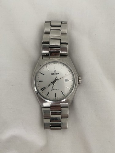 Festina white dial stainless - white,