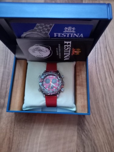 Mens red strap festina watch - mens,,